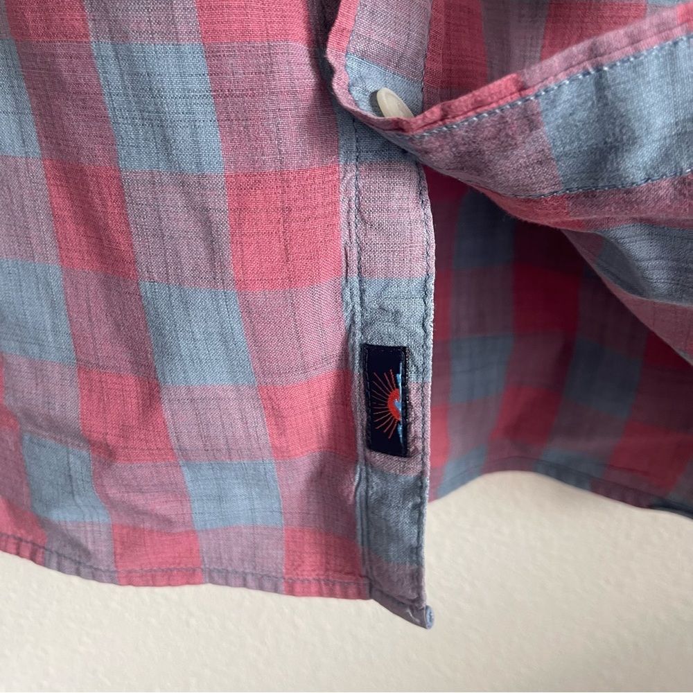 Faherty Checkered Button Down Short Sleeve Shirt - image 2